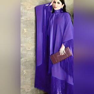 Elegant Purple Fringe Dress